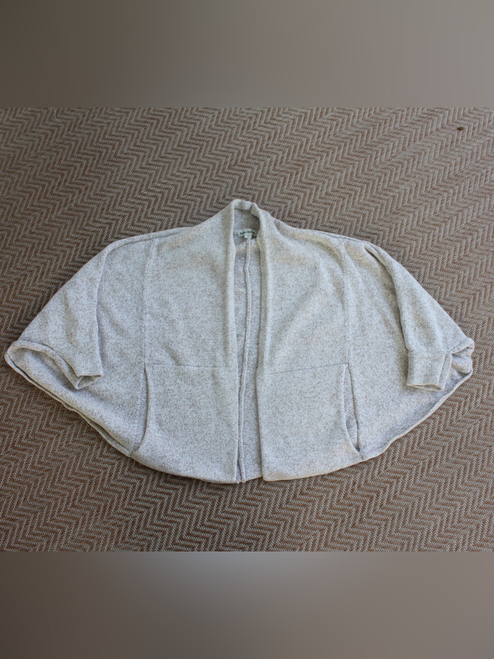 Roller Rabbit Light Heathered Cream Open-Front Cape Jacket